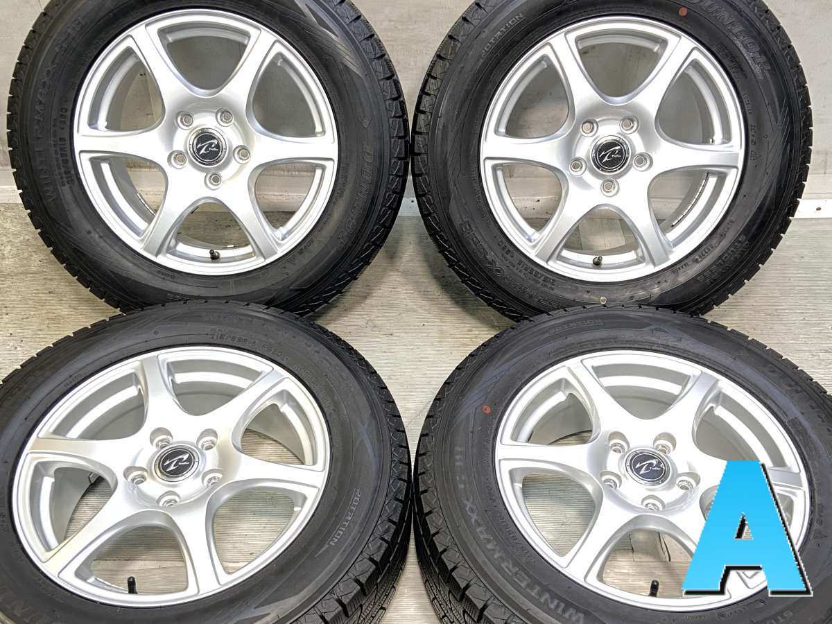 215/65R16 ダンロップ ウィンターマックス SJ8 　 TREFFER 16x6.5 55 114.3-5穴 中古タイヤ スタッドレスタイヤ ホイールセット 4本セット