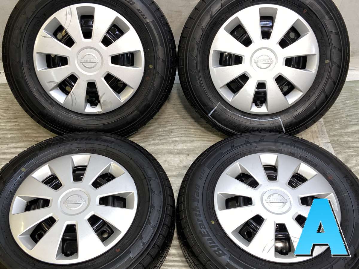 Rakuten - 145/80R12 80/78LT ヨコハマ ブルーアースVAN RY55 日産純正 12x4.0 100-4穴 中古タイヤ サマータイヤ ホイールセット 4本セット