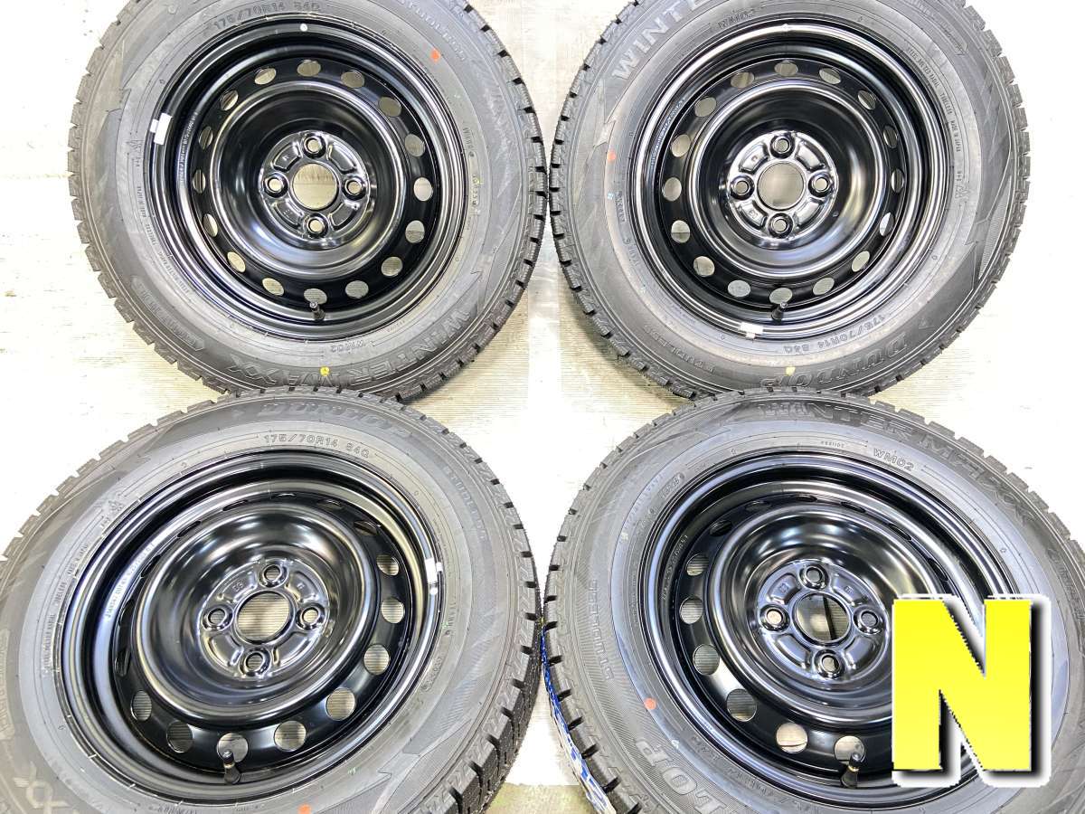175/70R14 ダンロップ ウィンターマックス WM02 トヨタ純正 D3 14x5.5 100-4穴 中古タイヤ スタッドレスタイヤ ホイールセット 4本セット
