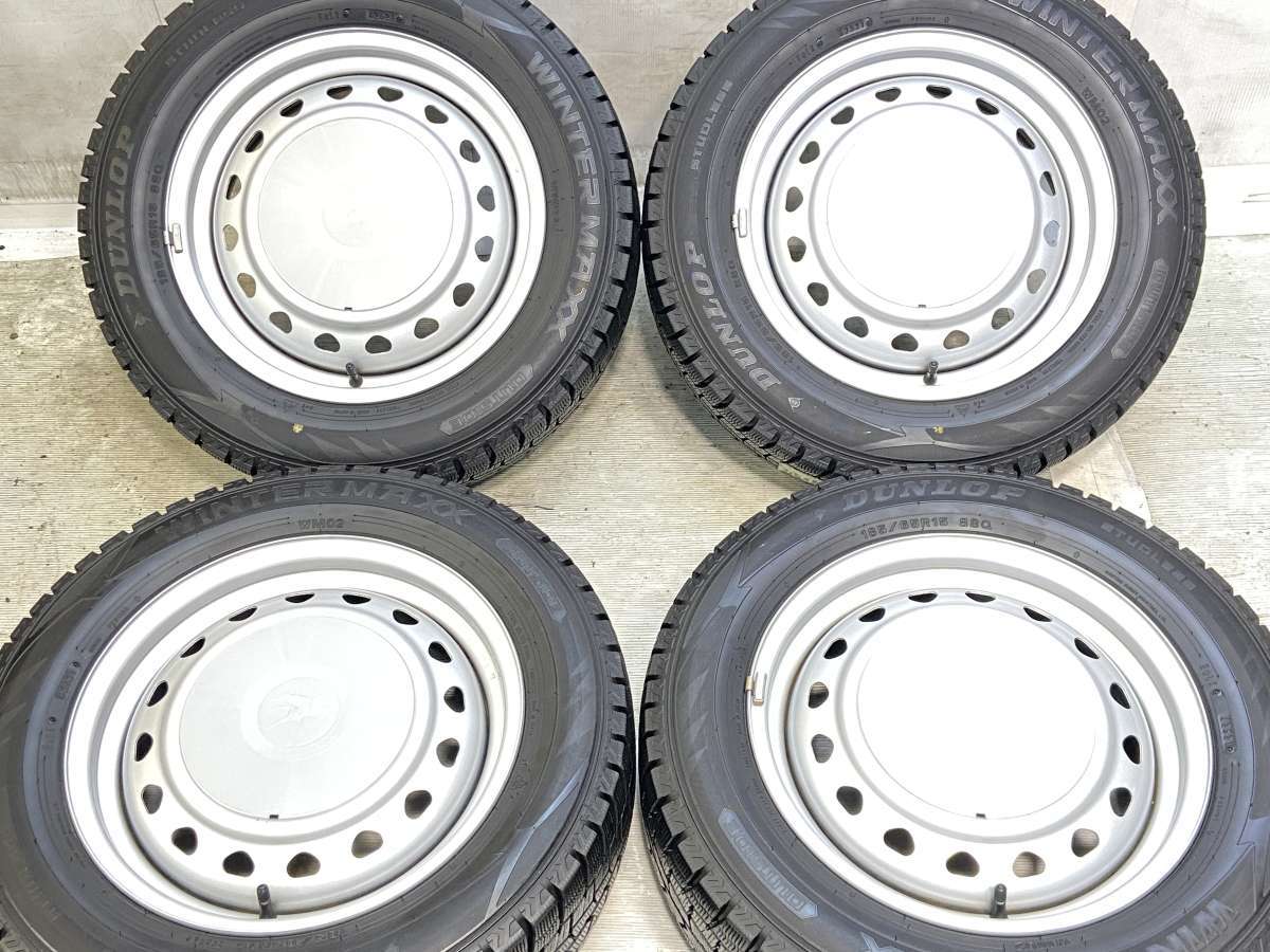 Rakuten - 185/65R15 ダンロップ ウィンターマックス WM02 　 キャロウィン　R6 15x5.5 100/114.3-4穴 中古タイヤ スタッドレスタイヤ ホイールセット 4本セット