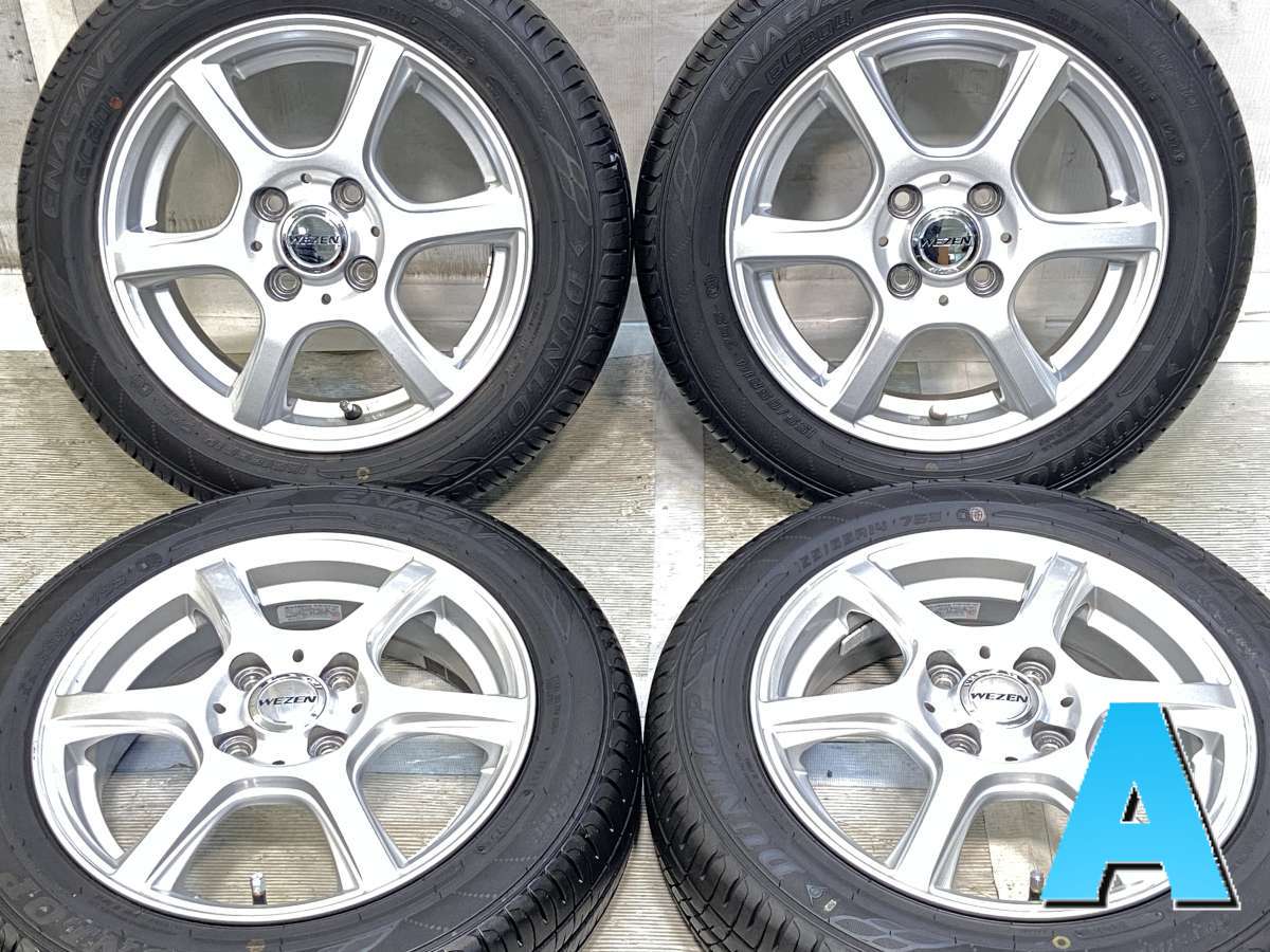 155/65R14 ダンロップ エナセーブ EC204 　 WEZEN 14x4.5 45 100-4穴 中古タイヤ サマータイヤ ホイールセット 4本セット