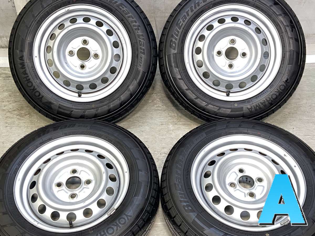 Rakuten - 155/80R14 88/86N LT ヨコハマ ブルーアースVAN RY55 トヨタ純正 AL 14x5.0 100-4穴 中古タイヤ サマータイヤ ホイールセット 4本セット