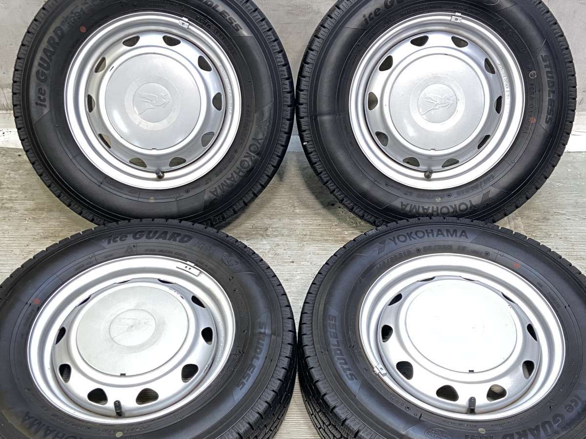 Rakuten - 145/80R12 80/78N LT ヨコハマ アイスガード iG91 　 キャロウィンWD 12x4.0 40 100/110/114.3-4穴 中古タイヤ スタッドレスタイヤ ホイールセット 4本セット