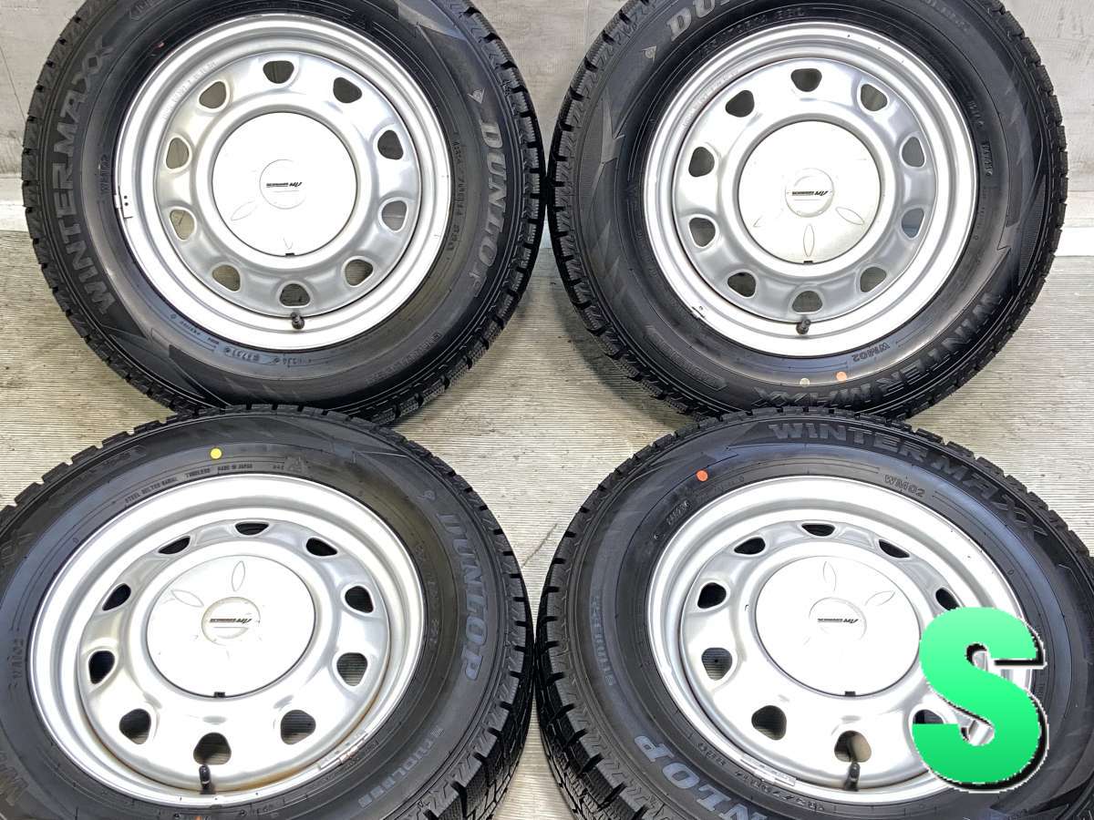 185/70R14 ダンロップ ウィンターマックス WM02 　 TOPY V6A 14x5.0 38.5 100/114.3-4穴 中古タイヤ スタッドレスタイヤ ホイールセット 4本セット
