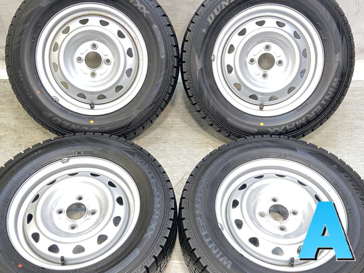185/70R14 ダンロップ ウィンターマックス WM02 　 キャロウィン J9 14x5.0 40 100-4穴 中古タイヤ スタッドレスタイヤ ホイールセット 4本セット