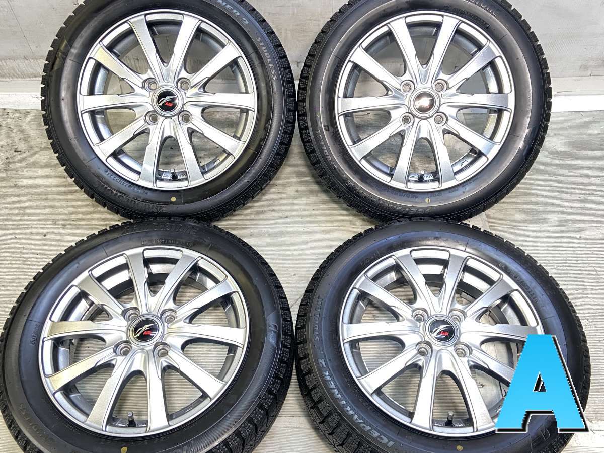 Rakuten - 155/65R14 ブリヂストン アイスパートナー2 　 FANG 14x4.5 45 100-4穴 中古タイヤ スタッドレスタイヤ ホイールセット 4本セット