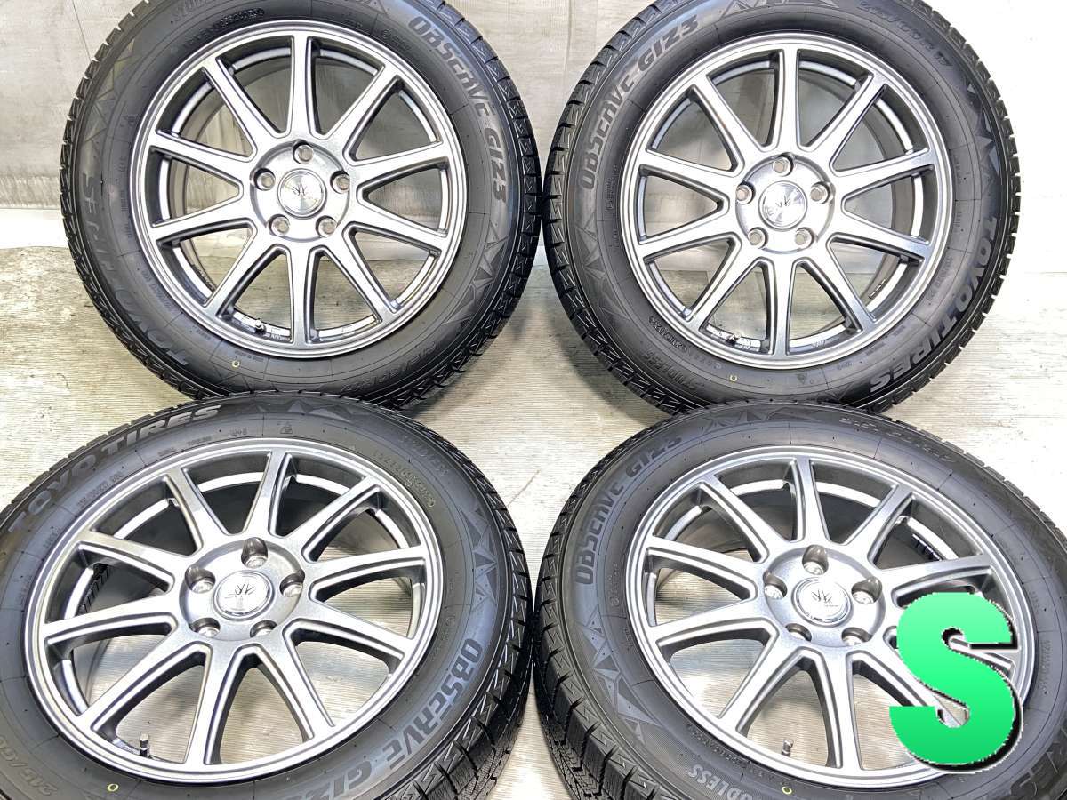 215/60R17 トーヨータイヤ オブザーブ GIZ3 　 LOXARNY SPORT 17x7.0 53 114.3-5穴 中古タイヤ スタッドレスタイヤ ホイールセット 4本セット