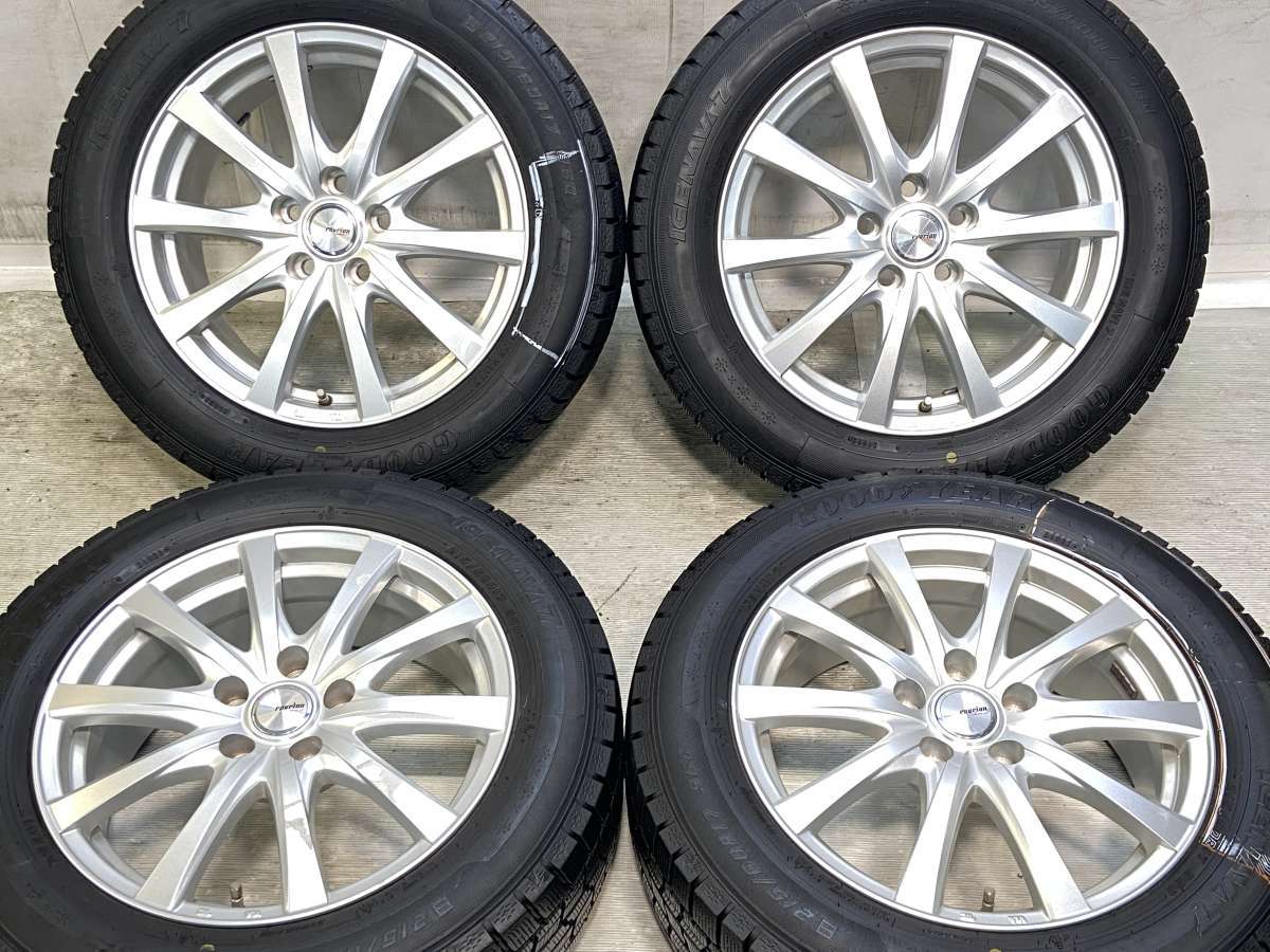 215/60R17 グッドイヤー アイスナビ 7 　 ravrion RS01 17x7.0 39 114.3-5穴 中古タイヤ スタッドレスタイヤ ホイールセット 4本セット