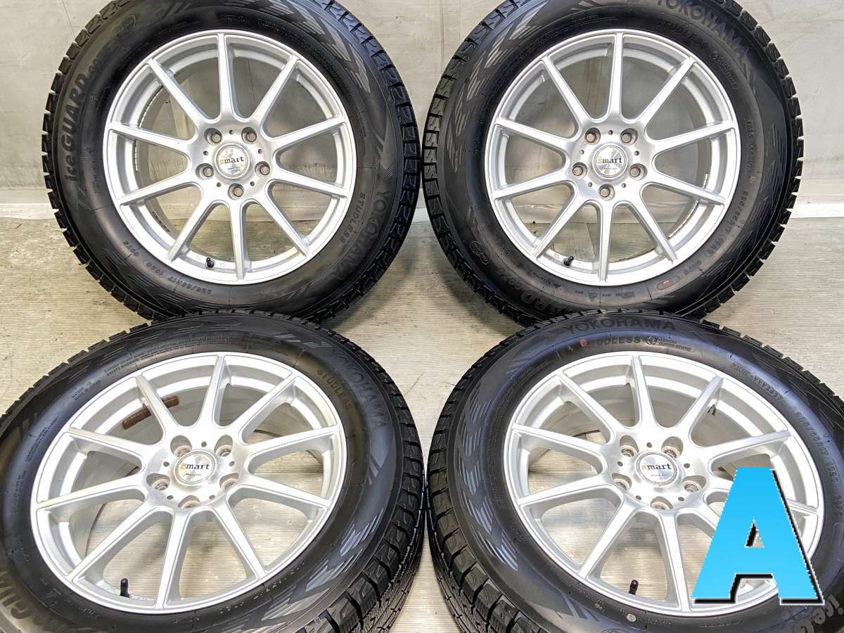 225/65R17 ヨコハマ アイスガード G075 　 smart 17x7.0 50 114.3-5穴 中古タイヤ スタッドレスタイヤ ホイールセット 4本セット