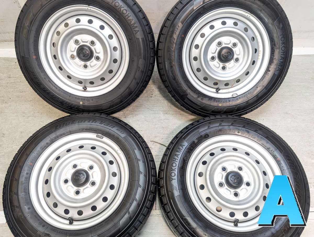 樂天商城 - 165/80R14 97/95N LT ヨコハマ ブルーアース バン RY55 トヨタ純正 14x5.0 114.3-5穴 中古タイヤ サマータイヤ ホイールセット 4本セット