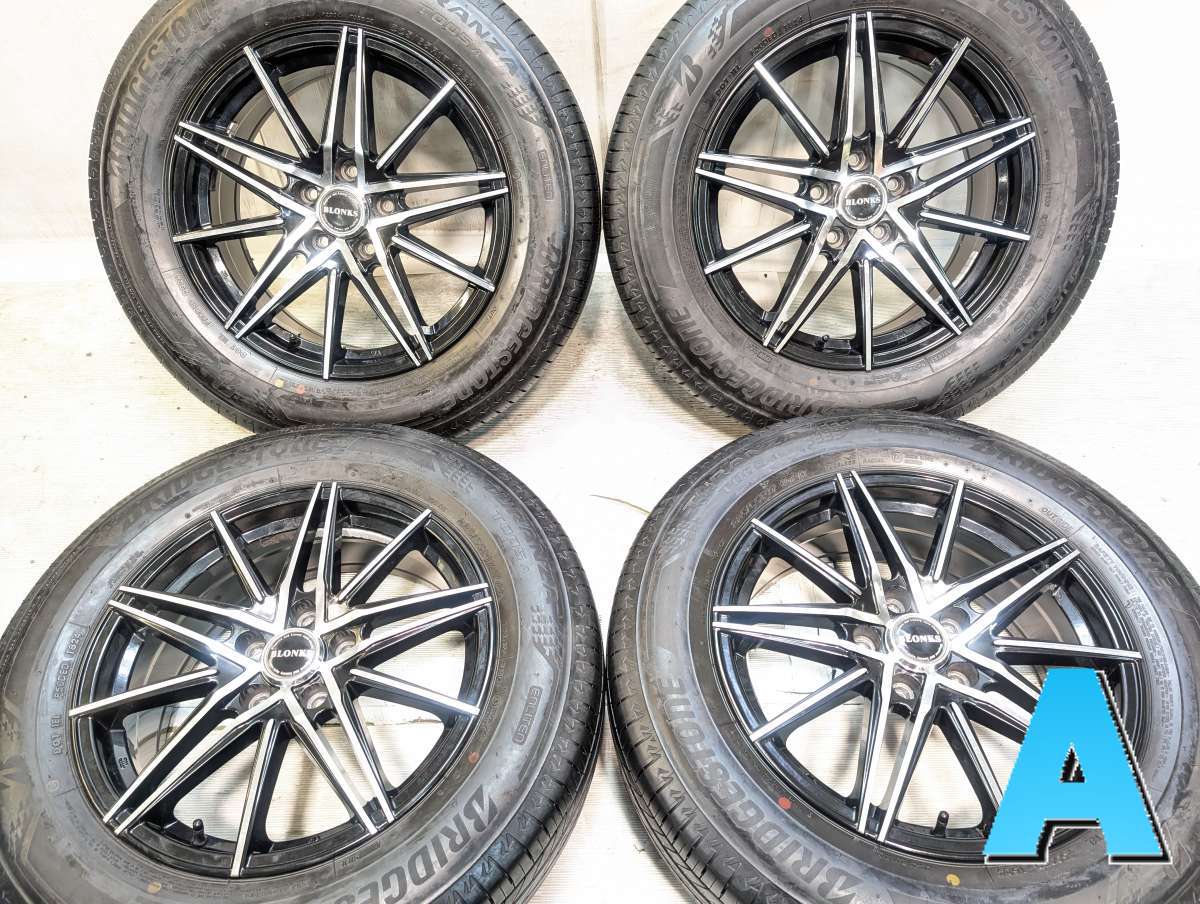 225/65R17 ブリヂストン トランザ T005A 　 BLONKS 17x7.0 38 114.3-5穴 中古タイヤ サマータイヤ ホイールセット 4本セット