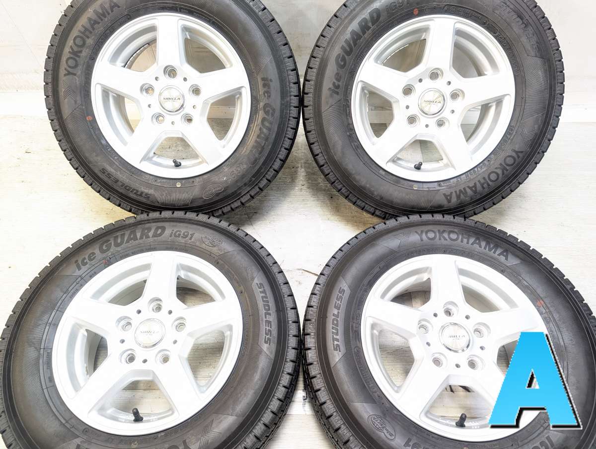樂天商城 - 165/80R13 94/93N LT ヨコハマ アイスガード iG91 　 SIBILLA V78 13x5.0 45 114.3-5穴 中古タイヤ スタッドレスタイヤ ホイールセット 4本セット