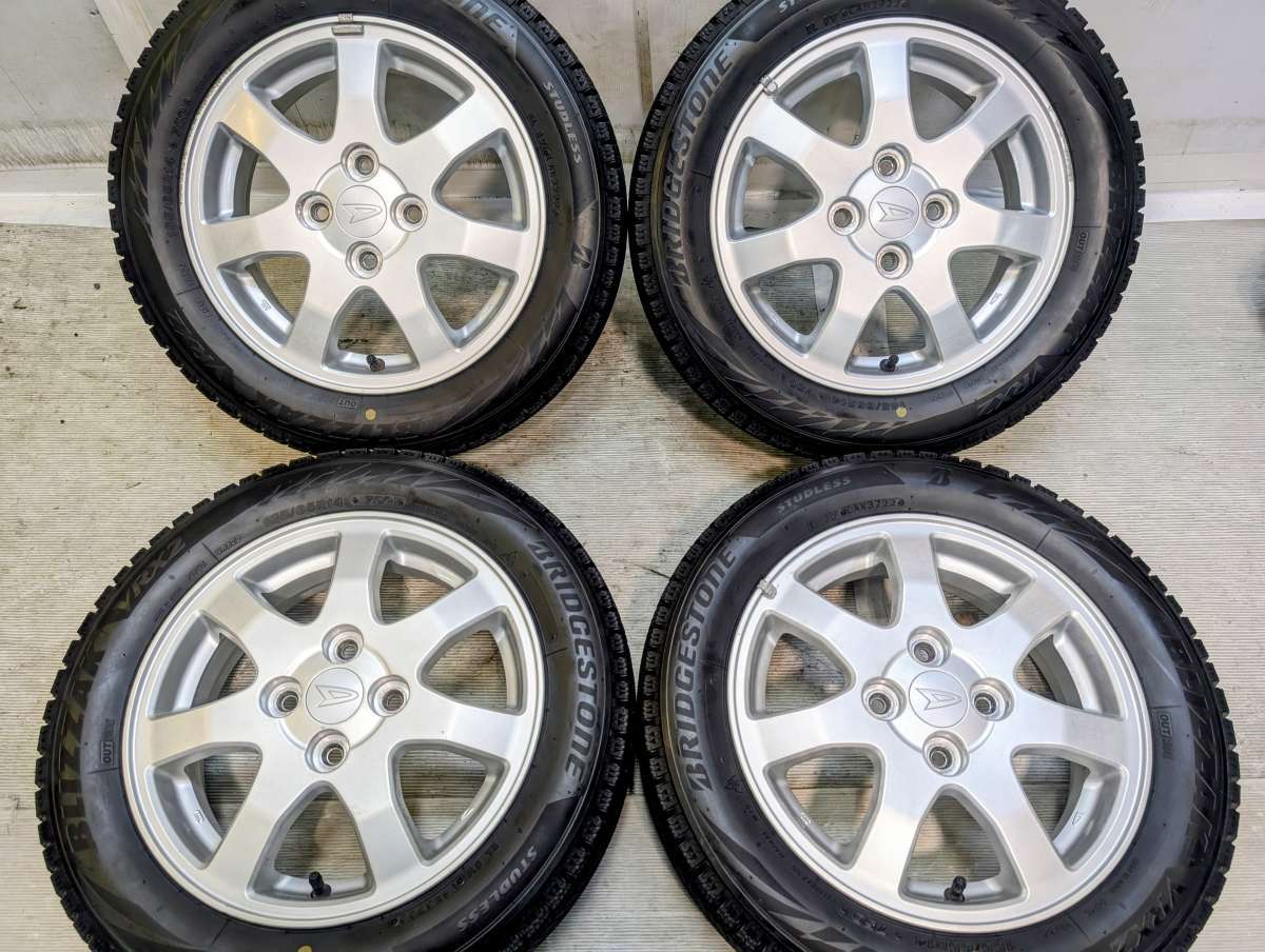 樂天商城 - 155/65R14 ブリヂストン ブリザック VRX2 ダイハツ純正 14x4.5 45 100-4穴 中古タイヤ スタッドレスタイヤ ホイールセット 4本セット