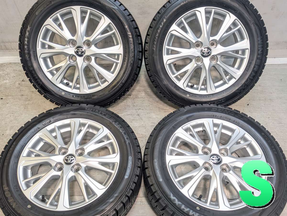 185/60R15 ダンロップ ウィンターマックス WM02 トヨタ純正 15x5.5 45 100-4穴 中古タイヤ スタッドレスタイヤ ホイールセット 4本セット