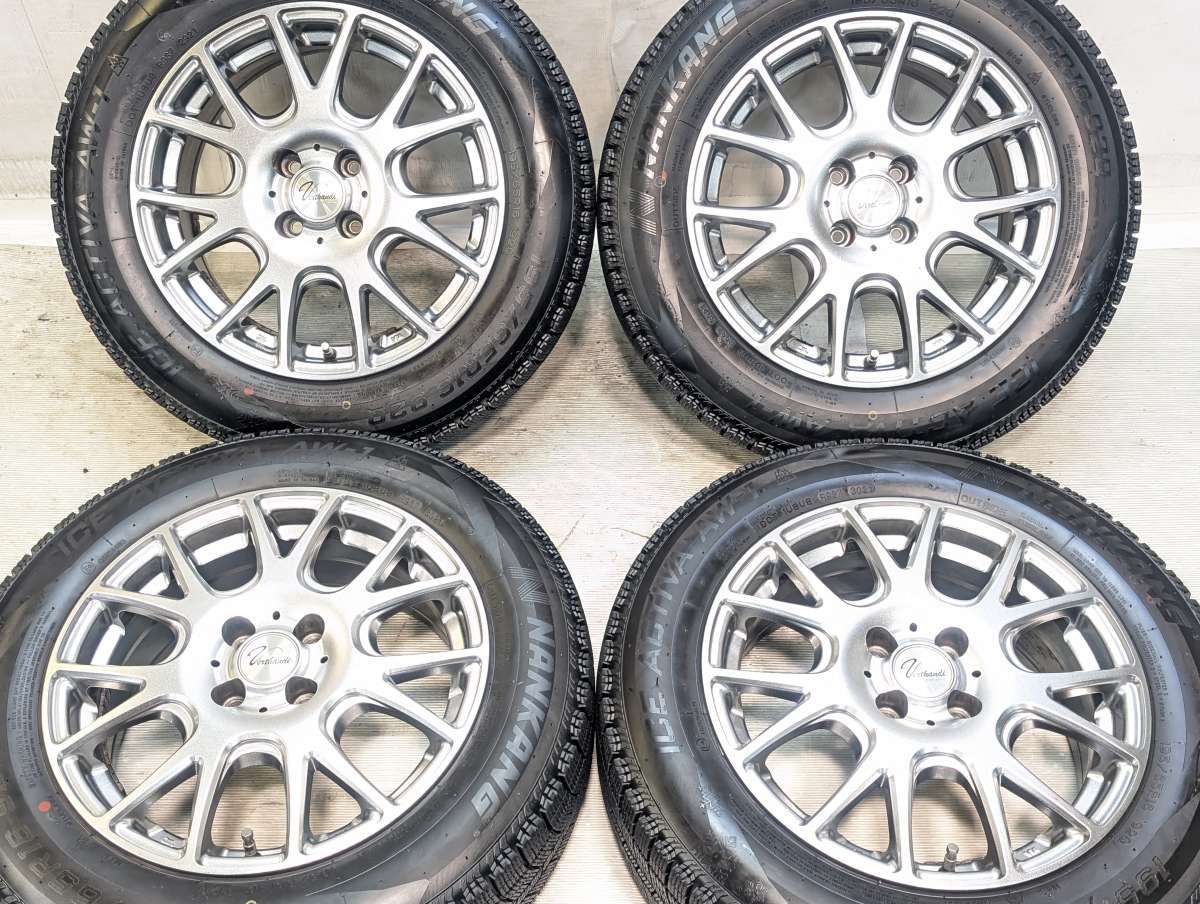 Rakuten - 195/65R16 ナンカン アイスアクティバ　AW-1 　 ヴェルサディ 16x6.5 45 100-4穴 中古タイヤ スタッドレスタイヤ ホイールセット 4本セット