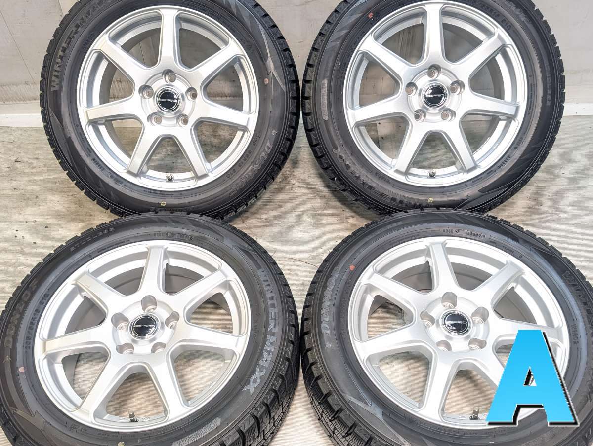 205/55R16 ダンロップ ウィンターマックス WM02 　 PRD 16x6.5 38 114.3-5穴 中古タイヤ スタッドレスタイヤ ホイールセット 4本セット