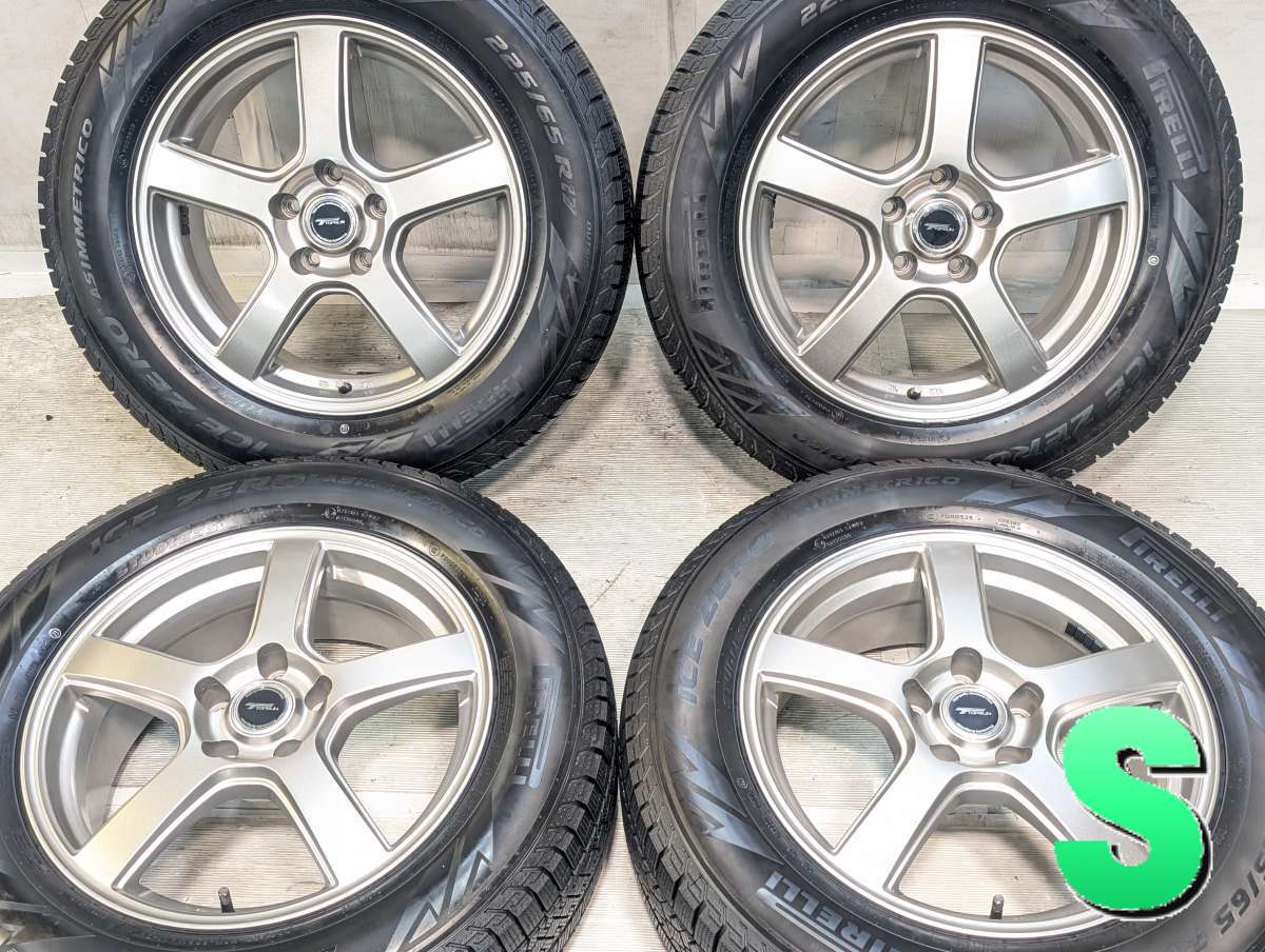 樂天商城 - 225/65R17 ピレリ アイスゼロアシンメトリコ 　 TOPRUN 17x7.0 38 114.3-5穴 中古タイヤ スタッドレスタイヤ ホイールセット 4本セット
