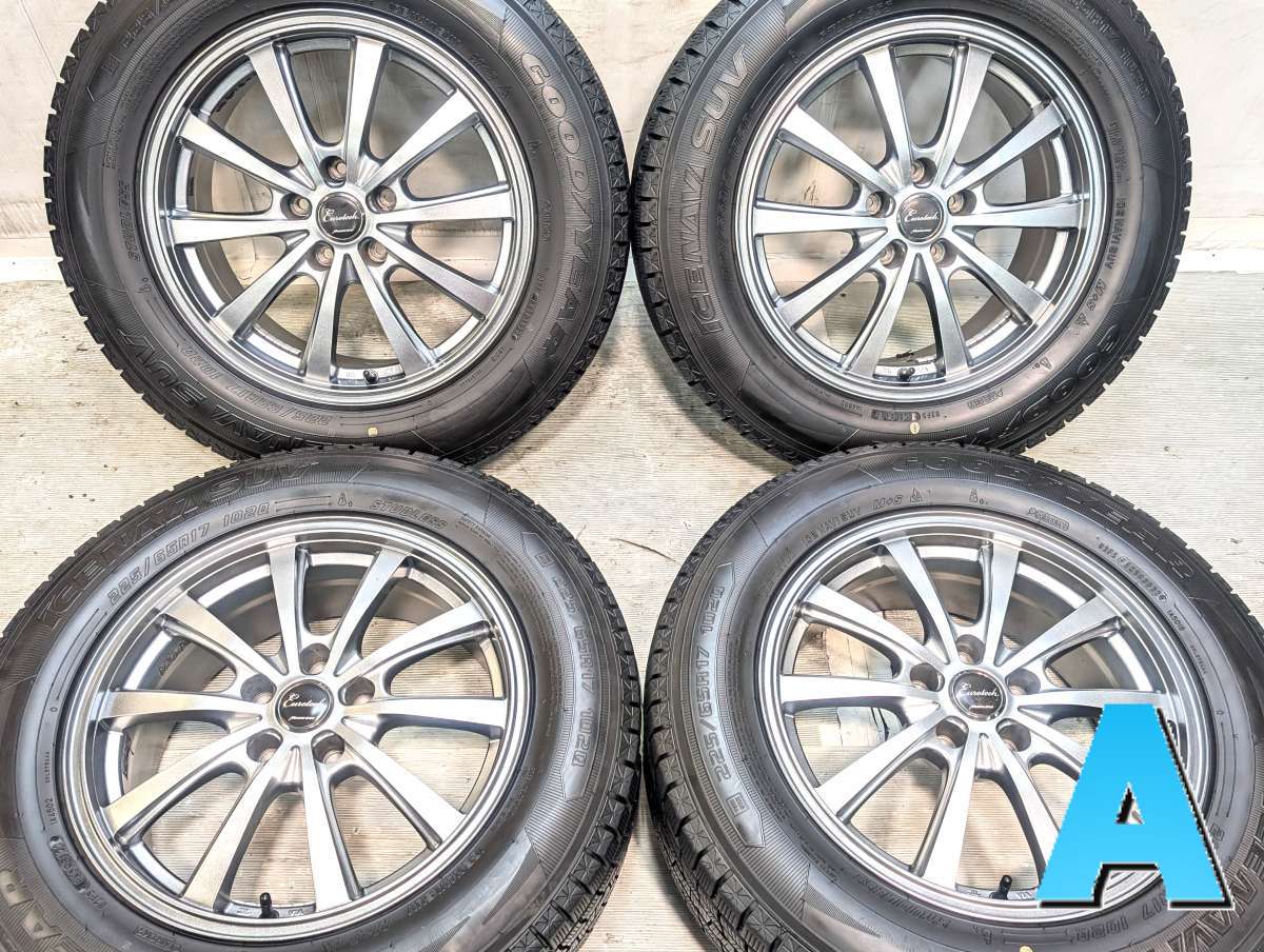 樂天商城 - 225/65R17 グッドイヤー アイスナビ SUV 　 ユーロテック 17x7.0 38 114.3-5穴 中古タイヤ スタッドレスタイヤ ホイールセット 4本セット