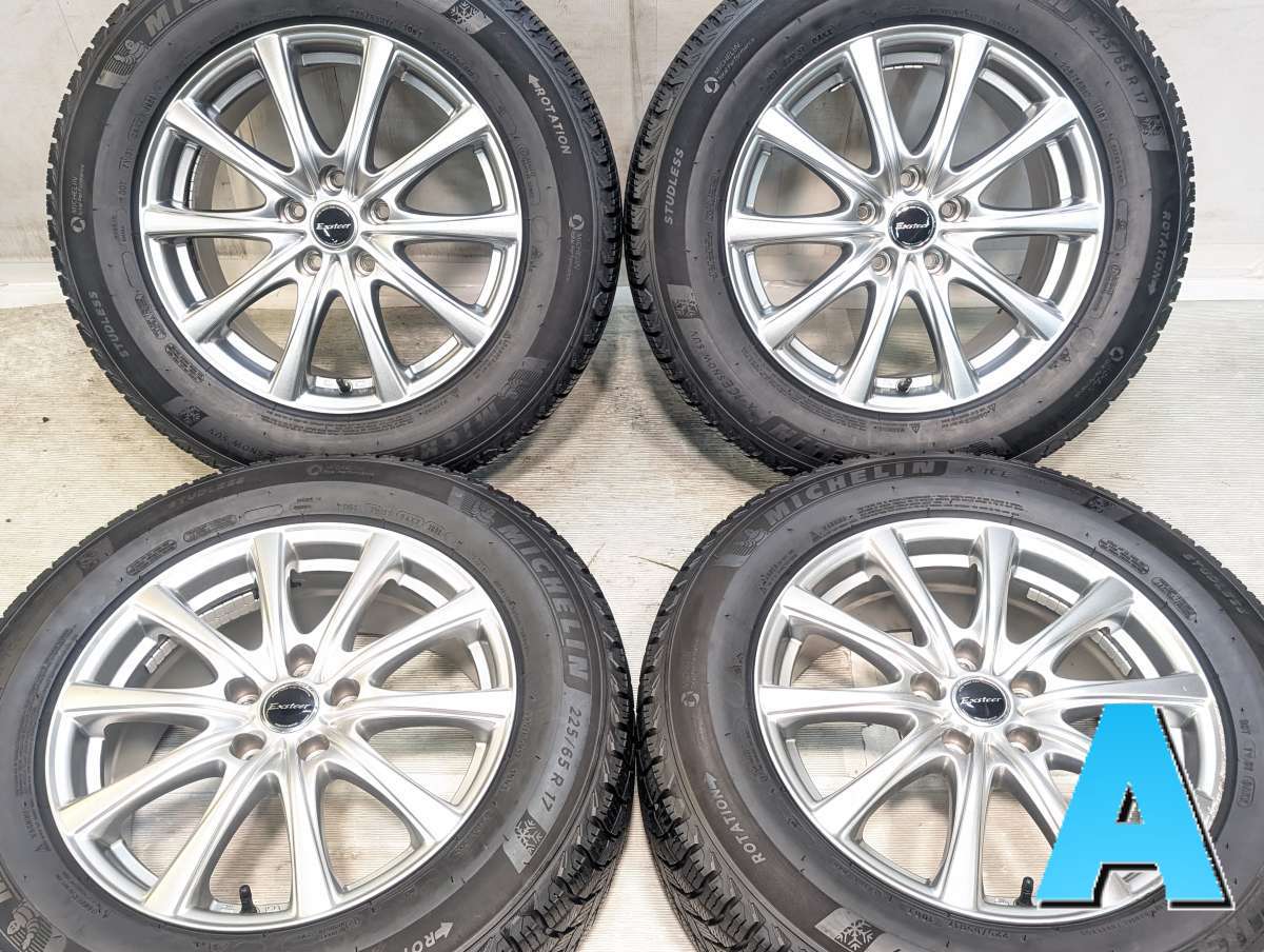 225/65R17 ミシュラン X-ICE SNOW SUV 　 エクスター 17x7.0 38 114.3-5穴 中古タイヤ スタッドレスタイヤ ホイールセット 4本セット