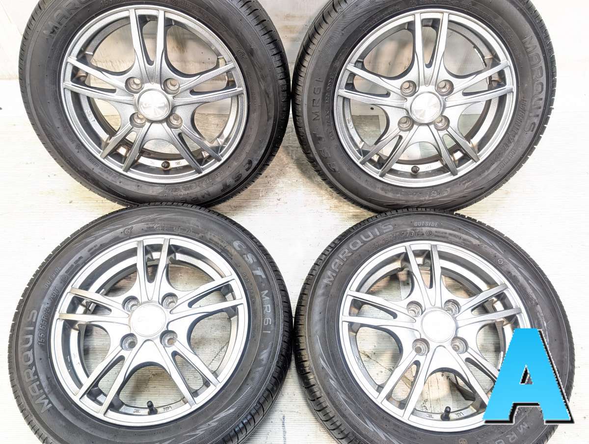 155/65R13 　 MARQUIS CST MR61 　 Grampus 13x4.0 42 100-4穴 中古タイヤ サマータイヤ ホイールセット 4本セット