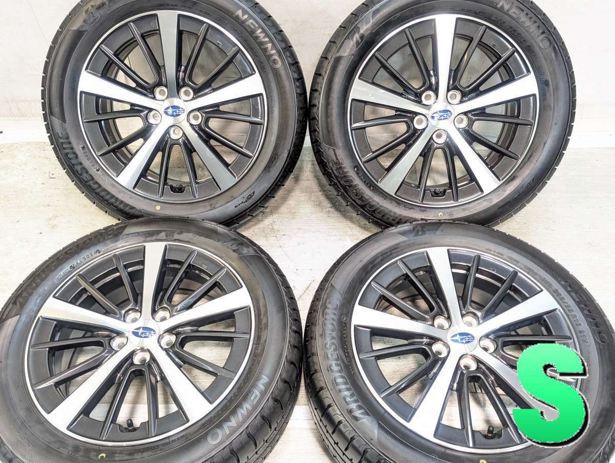 205/55R16 ブリヂストン NEWNO スバル純正 16x6.5 55 100-5穴 中古タイヤ サマータイヤ ホイールセット 4本セット