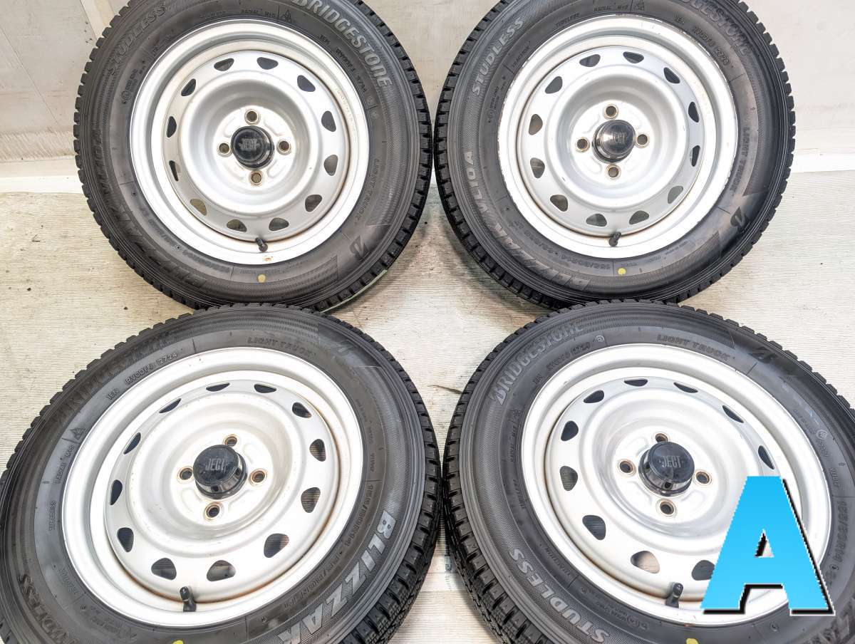 樂天商城 - 155/80R14 88/86N LT ブリヂストン ブリザック VL10A 　 JECT J9 14x5.0 100-4穴 中古タイヤ スタッドレスタイヤ ホイールセット 4本セット