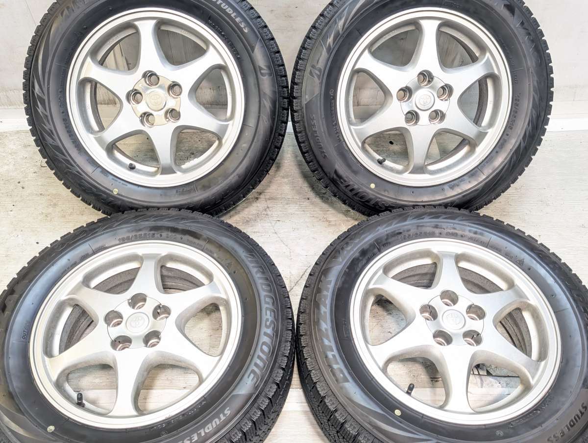195/65R15 ブリヂストン ブリザック VRX2 トヨタ純正 15x6.0 39 100-5穴 中古タイヤ スタッドレスタイヤ ホイールセット 4本セット