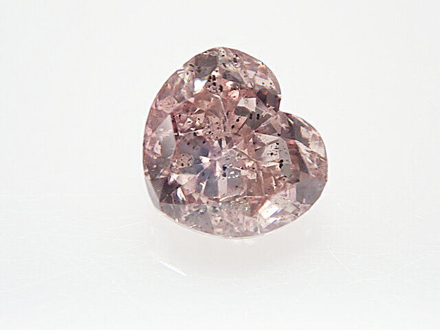 0．367ct　FANCY．LIGHT．BROWNISH．ORANGY．PINK，SI2，ハート　ダイヤモンド　ルース