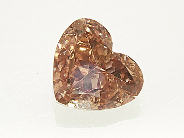 0.200ct FANCY DEEP BROWN ORANGY PINK SI2 ハート ピンクダイヤモンド ルース