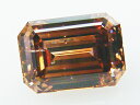 0．466ct　FANCY．BROWN，SI2，エメラルドカット　ブラウンダイヤモンドルース