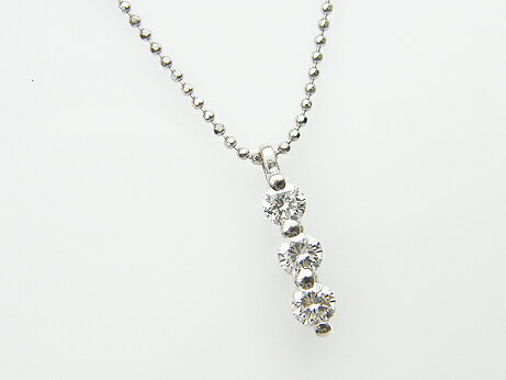 Rakuten - 3石ダイヤ　計 0．700ct　H　SI2＆SI1　GOOD　PT製　ダイヤモンド　ペンダント