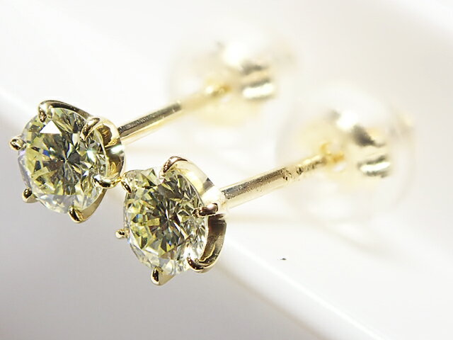 Rakuten - 0．111ct ＆ 0．109ct　 VERY　LIGHT　YELLOW　VS1　VERY GOOD　K18製　ダイヤモンド ピアス