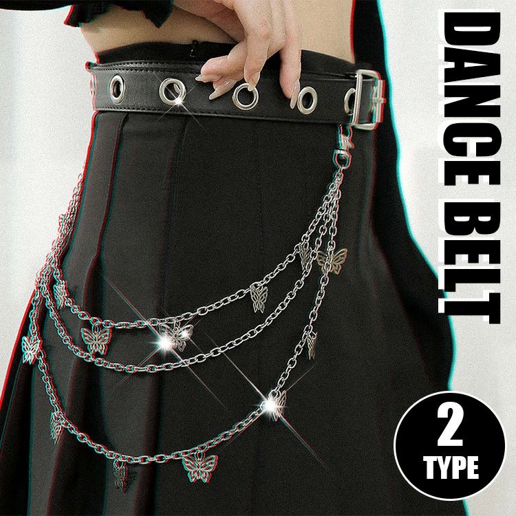 ベルト レディース ヒップホップ PU革 ベルト チェーン キッズ ダンス アンクレット 足首飾り ジャズダンス カーゴパンツ アクセ