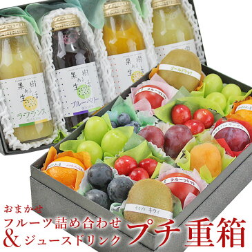 【送料込】プチ重箱 KPJ-2(プチボックス15個 果汁ジュースドリンク4本)詰め合わせ プレゼント 内祝い 誕生日 お供 お礼 快気祝い お祝い お供え 果物 くだもの ギフト 贈り物 プチギフト お返し 暑中見舞い 残暑見舞い 敬老の日 お中元 お盆