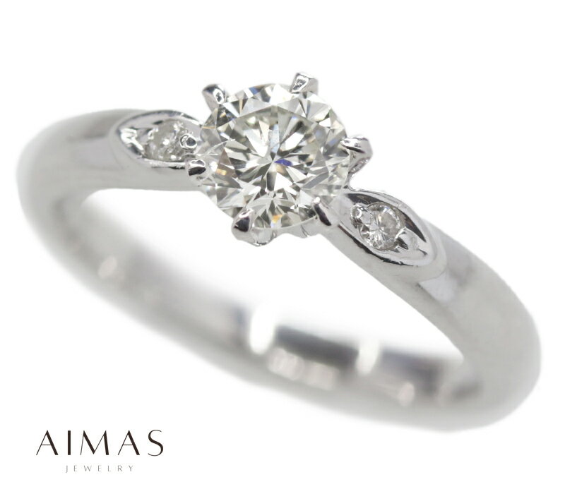 メインダイヤモンド 0.497ct (L I1) リング 7.5号 PT900 プラチナ 指輪 ソリティアリング ダイヤリング ブライダル 婚約指輪 エンゲージリング ダイヤ一粒リング シンプル 定番 4月誕生石 <ソーティング> 金剛石【中古】【ジュエリー】【送料無料】MEB