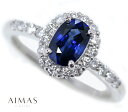 ブルーサファイア 1.12ct リング 12号 PT900 プラチナ 指輪 サファイヤ ダイヤモンド オーバル 楕円 ヘイロー ダイヤ取り巻き シンプル 定番 細身 プレゼント ギフト 贈り物 ご褒美 1ctアップ 9月誕生石【新品】【ジュエリー】【送料無料】RYZ.A(4)