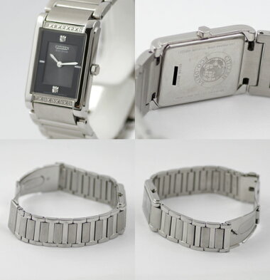 【CITIZEN】シチズンエコドライブBL6060-53Eダイヤモンド黒文字盤電波時計メンズ/レディース腕時計【】