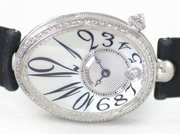 【BREGUET】ブレゲ クイーン オブ ネイプルズ QUEEN OF NAPLES 8918BB/58/964/D00D シースルーバック ホワイト シェル 白 文字盤 純正ダイヤモンドベゼル K18WG 金無垢WG ホワイトゴールド サテンベルト 純正バックル メンズ 自動巻き【中古】【腕時計】