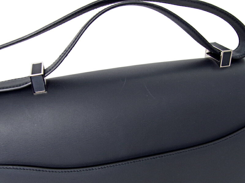 【HERMES】エルメス コンスタンス29 カルターブル カータブル ハンド ショルダー バッグ ブルーオブスキュール ネイビー 紺色 青系 黒 ブラック系 シルバー 金具 ヴォーソンブレロ R刻印 Constance29 Cartable【中古】RYJZ.K