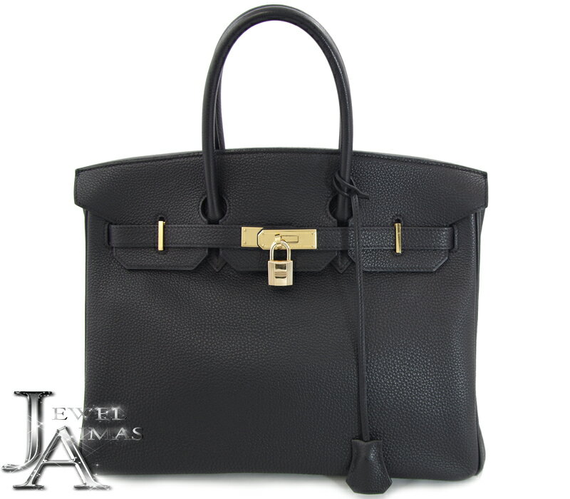 【HERMES】エルメス バーキン 35 ハンド トート バッグ ブラック 黒 ゴールド 金具 トゴ □E刻印【中古】のサムネイル