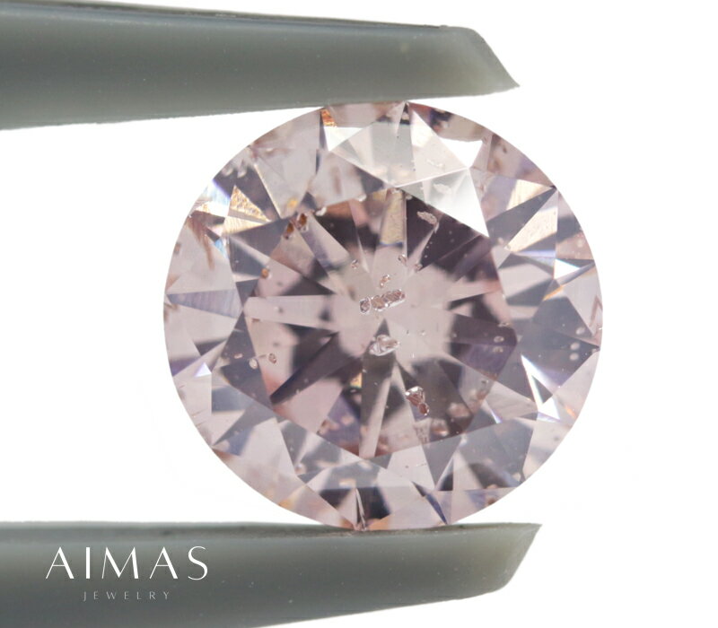 【セール】ピンクダイヤモンド 1.308ct (FANCY ORANGY PINK I1) ルース ◆ ラウンドブリリアント ピンクダイヤモンドルース 1ctア...