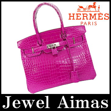 ★大幅値下げ★【HERMES】エルメス　バーキン30　ポロサス　ハンド　トート バッグ　ローズシェヘラザード　シルバー 金具 クロコダイル　バーキン 30【新古品】