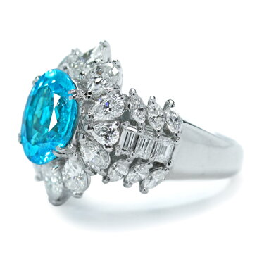 ブラジル産パライバトルマリン 2.71ct ダイヤモンド リング 12号 PT900 プラチナ オーバル 楕円 ブリリアントカット 取り巻き 人気 大ぶり 一生もの 産地証明 2ctアップ 10月誕生石 <GIA鑑別書> 希少石 レアストーン【新品】【ジュエリー】【送料無料】RZJE.K