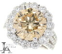 ブラウンダイヤモンド（FANCY LIGHT BROWN N SI-2） 7.121ct ダイヤモンド 2.43ct リング 13号 PT900 プラチナ＜中央宝石ソーティング＞【新品】【ジュエリー】MEY