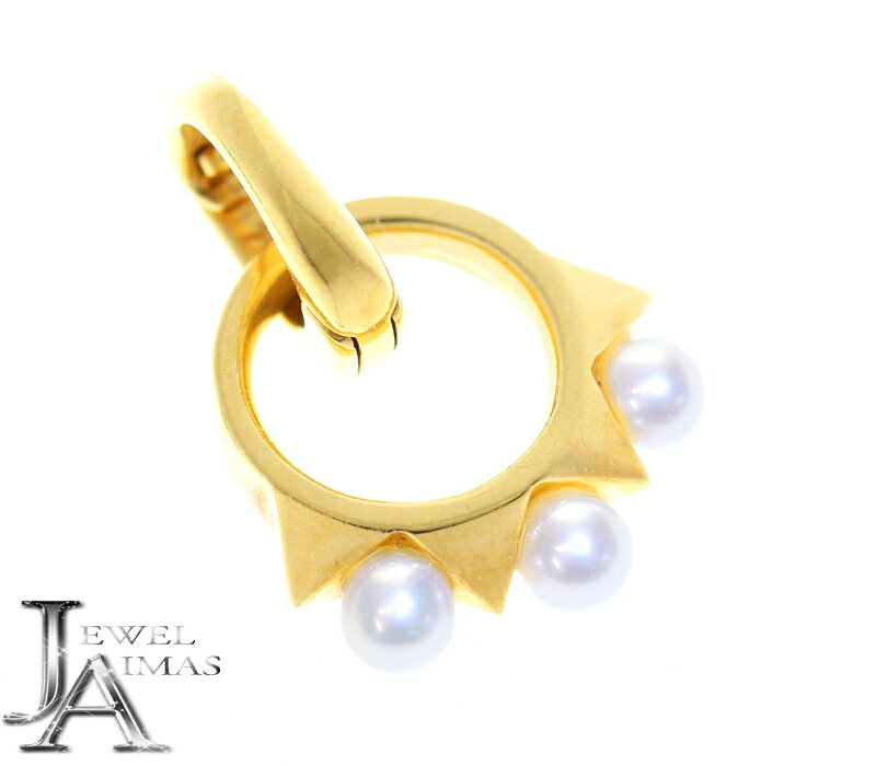 【TASAKI】田崎真珠 タサキ 真珠 パール 3P リファインド リベリオン チャームコレクション チャーム ペンダント クリッカー付 K18YG イエローゴールド【中古】RZR.Nのサムネイル