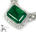 【セール】コロンビア産エメラルド 17.63ct ネックレス PT850/PT900 プラチナ ダイヤモンド エメラルドカット スクエア F1マイナー/Mino...
