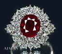 ＜GIA＞ ビルマ産(ミャンマー産)ルビー 4.04ct ダイヤモンド 3.882ct ルビーリング 13号 PT900【中古】【ジュエリー】【送料無料】