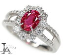 【セール】ルビー 1.34ct リング 12号 PT900 プラチナ ダイヤモンド 指輪 ダイヤ取り巻き ヘイロー ルビーリング 1ctアップ 7月誕生石 <ソーティング>【新品】【ジュエリー】【送料無料】RZG.K(4)