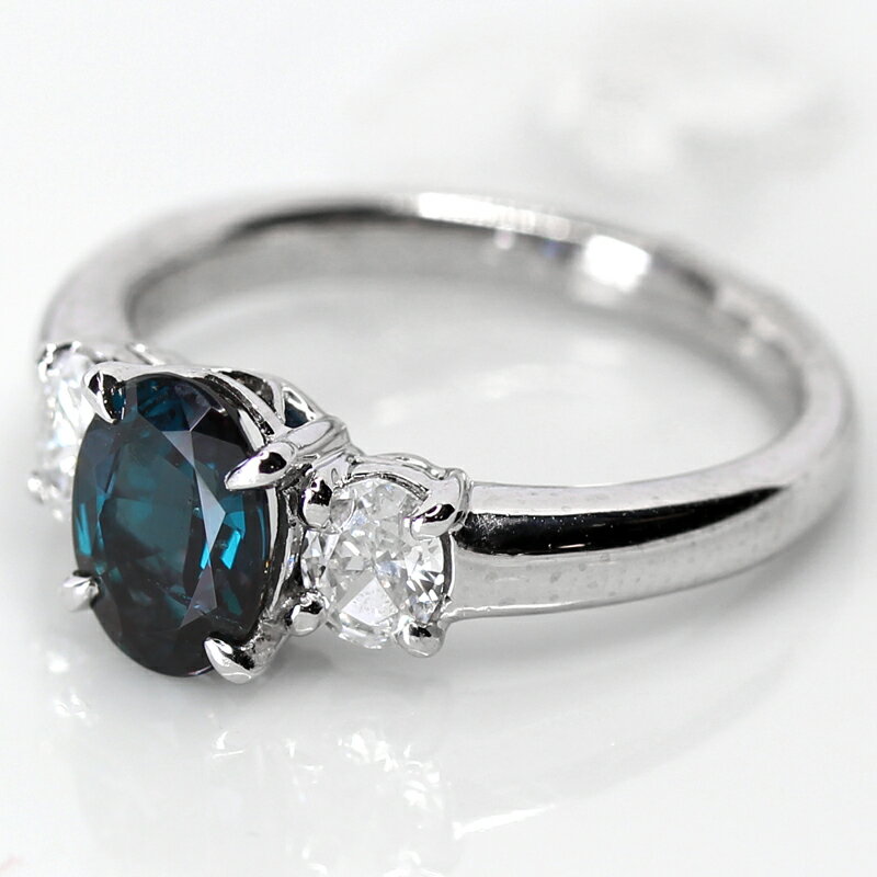 アレキサンドライト　1.25ct　ダイヤモンド　0.41ct　リング　11号　PT900　プラチナ　クリソベリル　＜カラーチェンジ＞＜中央宝石ソーティング付＞【中古】【ジュエリー】ZPJE
