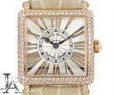 値下げ!【FRANCK MULLER】フランクミュラー マスタースクエア 純正ベゼル2重ダイヤモンド 尾錠ダイヤ 6002S QZ D シルバー 文字盤 PG ピンクゴールド 金無垢 純正レザーベルト レディース クォーツ【中古】【送料無料】【腕時計】(2)